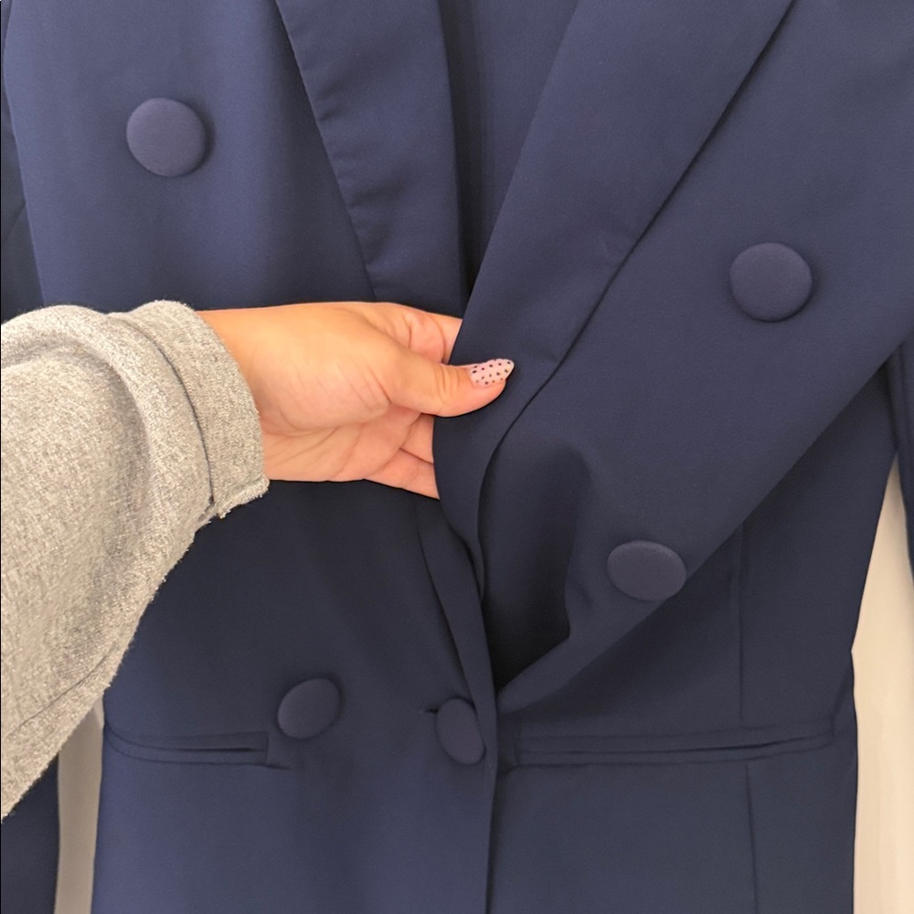 Parisian Fashion Double-Breasted Navy‎ women’s Blazer - Picture 5 of 8